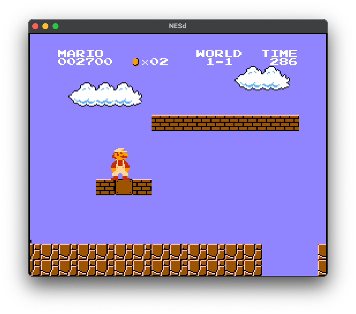 Super Mario Bros. running in NESd